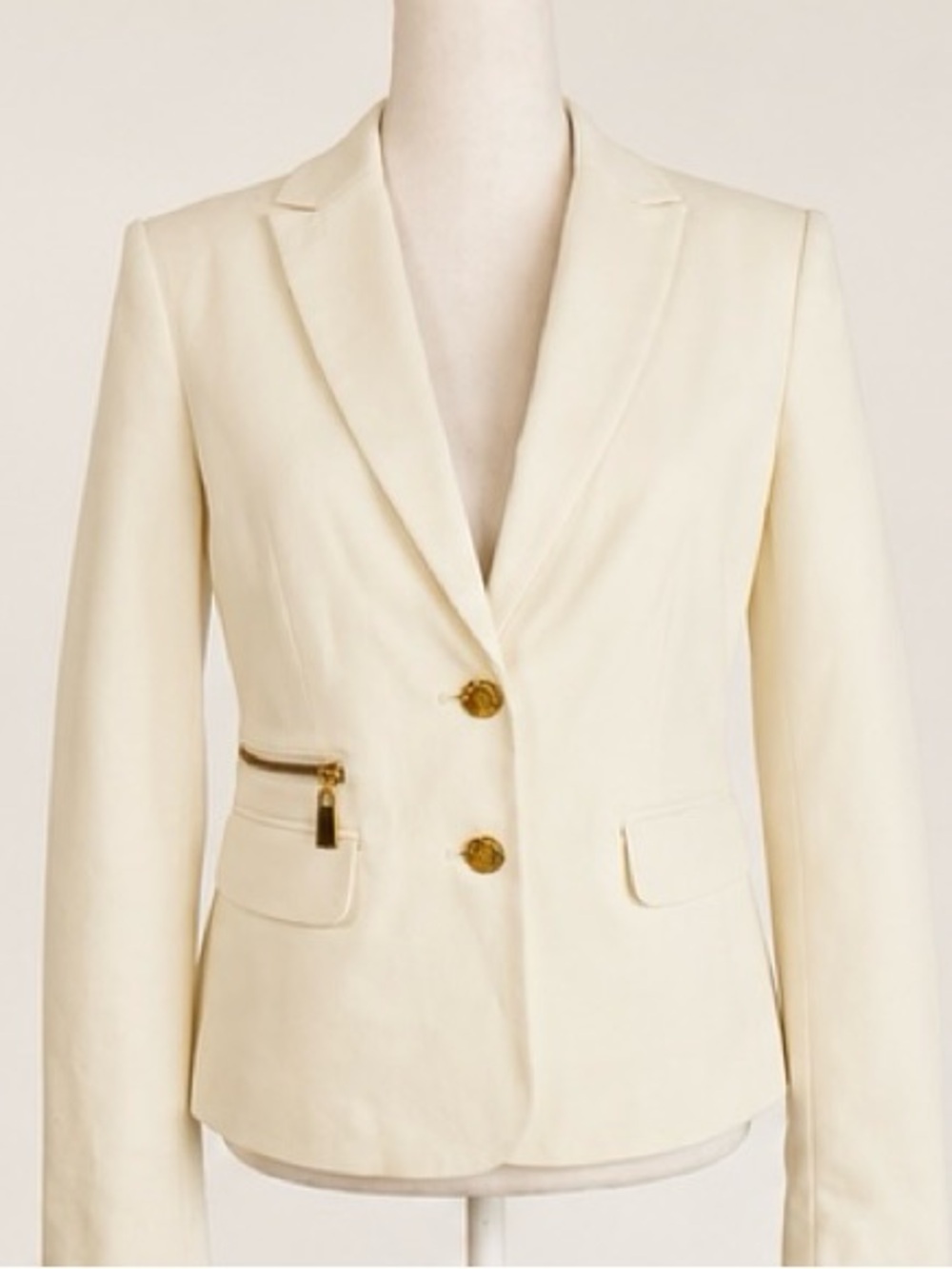 Vince Camuto Ivory Tailored Blazer with Gold Accents - Size 4